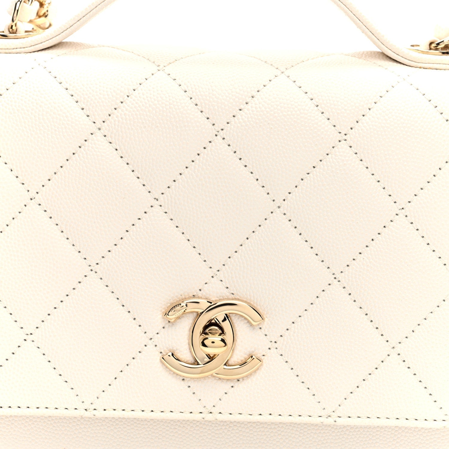 Caviar Quilted Medium Business Affinity Flap White
