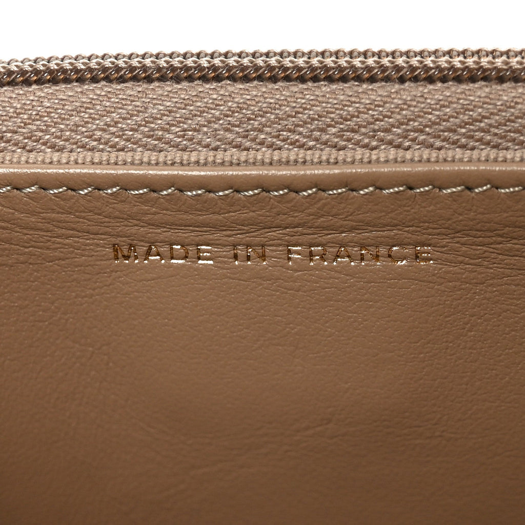 Caviar Quilted Wallet on Chain WOC Beige