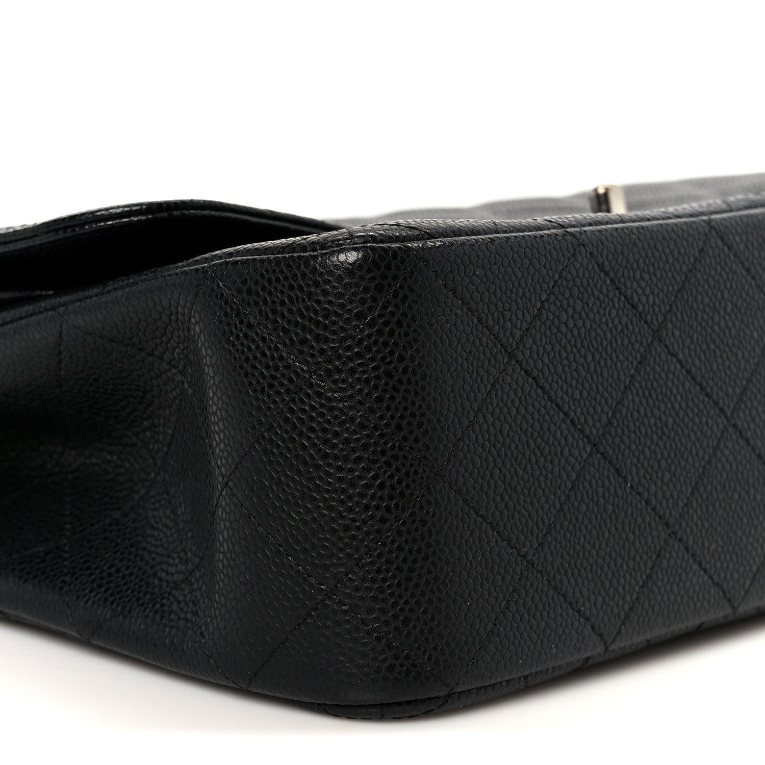 Caviar Quilted Jumbo Double Flap Black