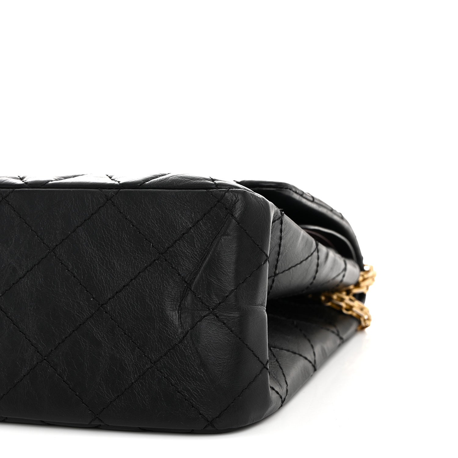 Aged Calfskin Quilted 2.55 Reissue 227 Flap Black