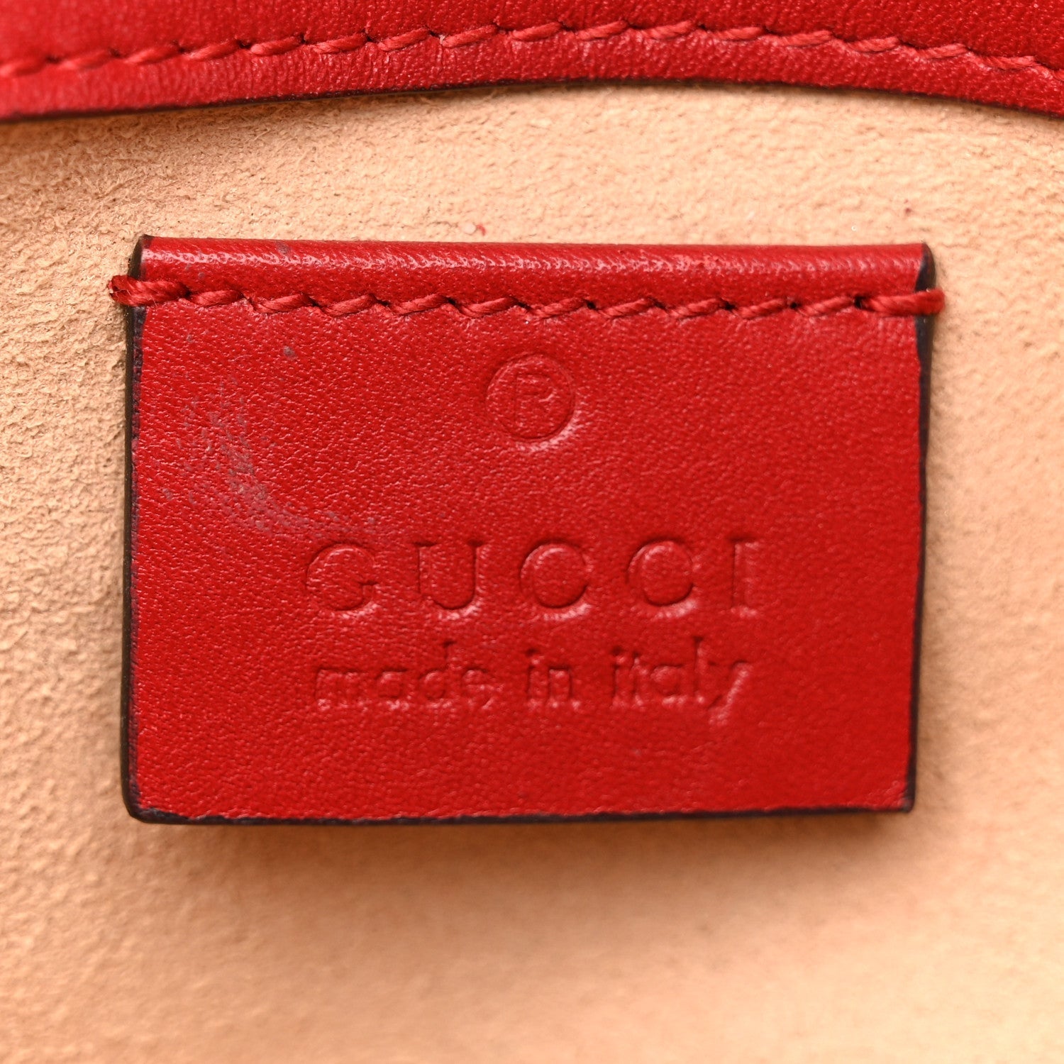 Calfskin Matelasse Super Mini GG Marmont Shoulder Bag Hibiscus Red