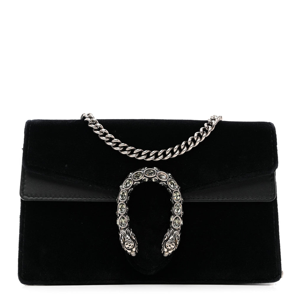 Suede Super Mini Dionysus Shoulder Bag Black
