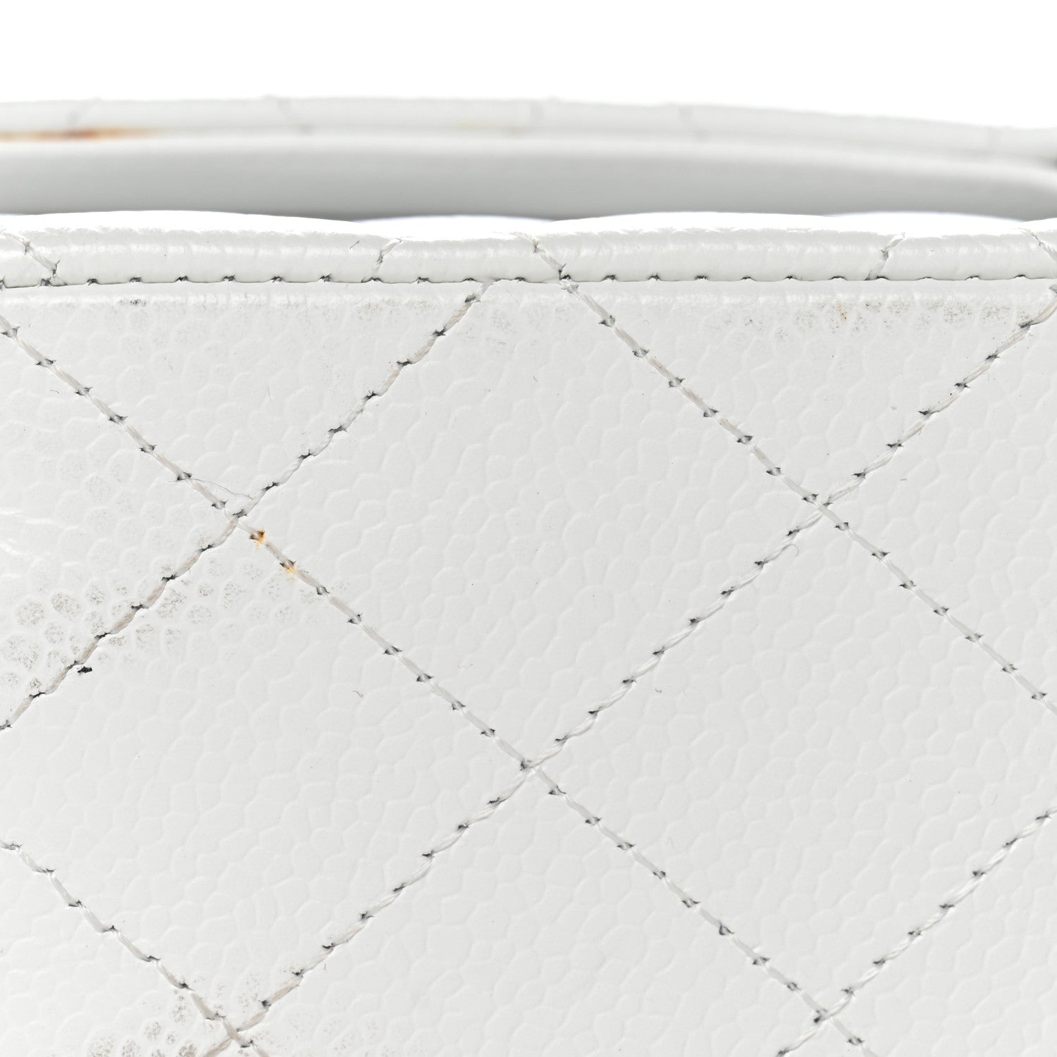 Caviar Quilted Medium Double Flap White