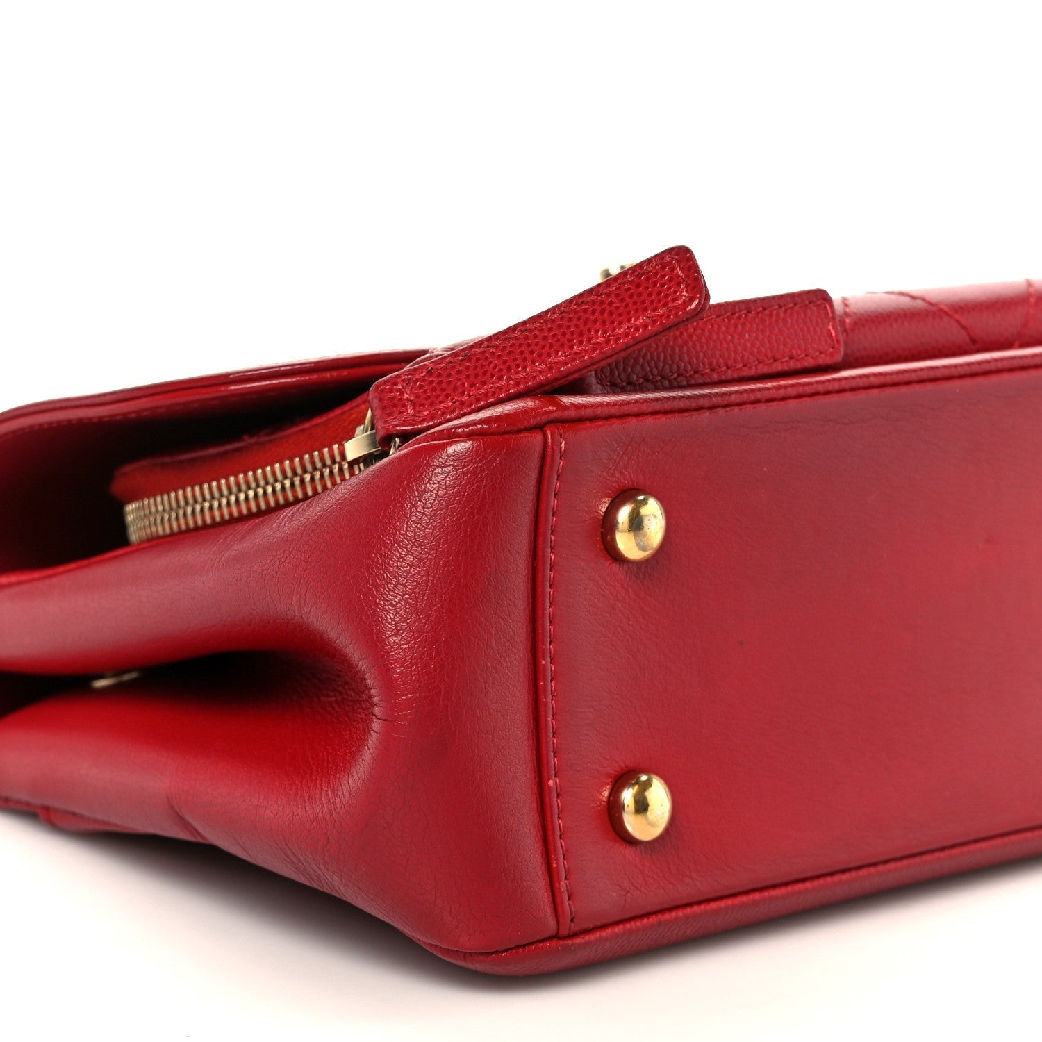 Caviar Quilted Small Business Affinity Flap Red