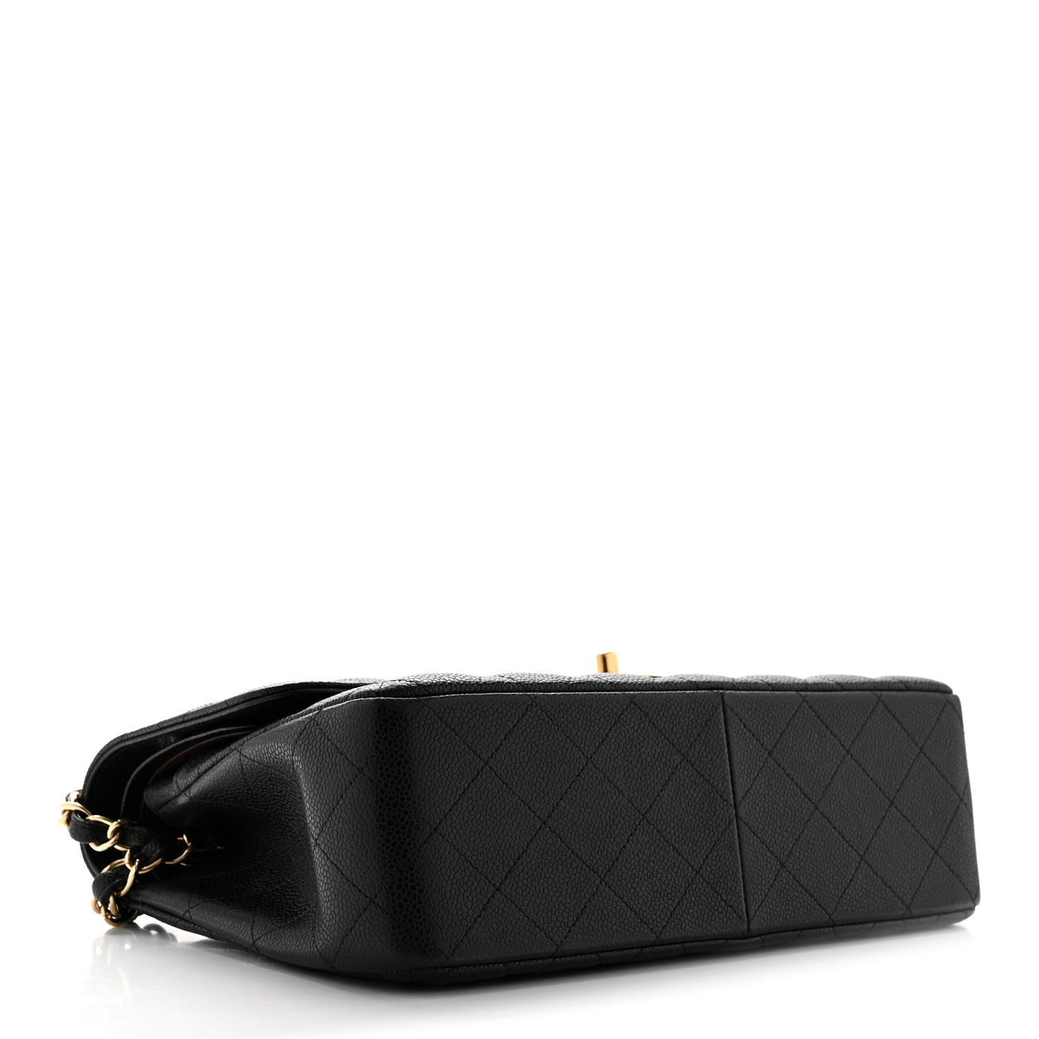 Caviar Quilted Jumbo Double Flap Black