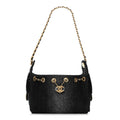 Washed Denim Quilted Mini Chanel 25 Handbag Black
