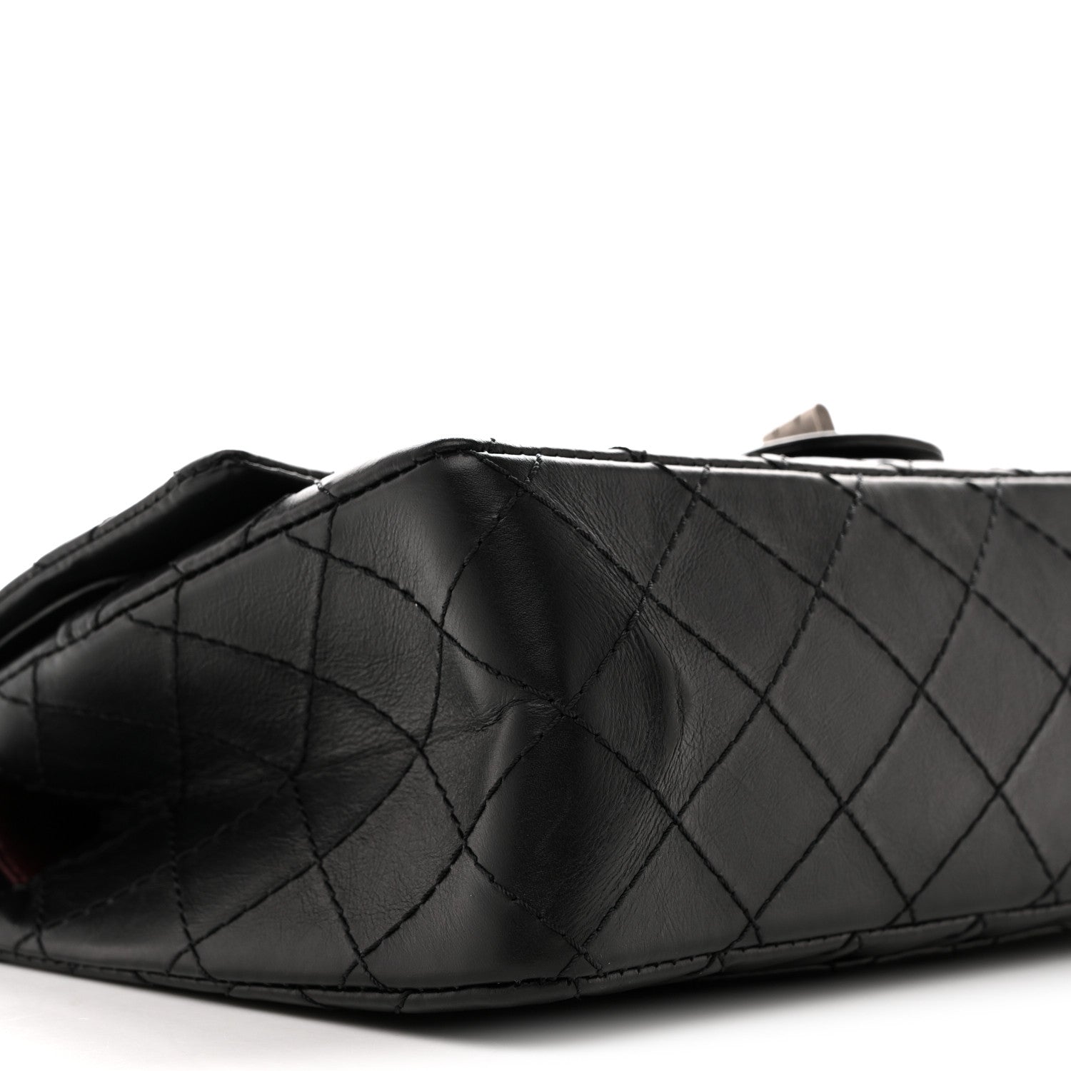 Aged Calfskin Quilted 2.55 Reissue 225 Flap  Black