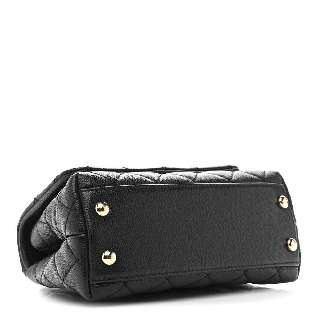 Caviar Quilted Extra Mini Coco Handle Flap Black