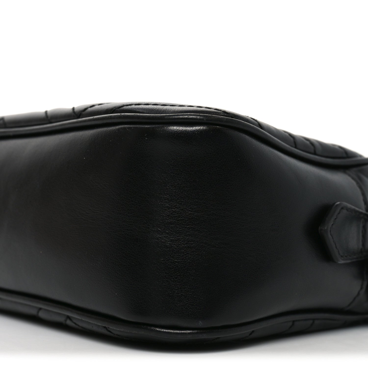 Calfskin Matelasse Monochrome Small GG Marmont Chain Shoulder Bag Black