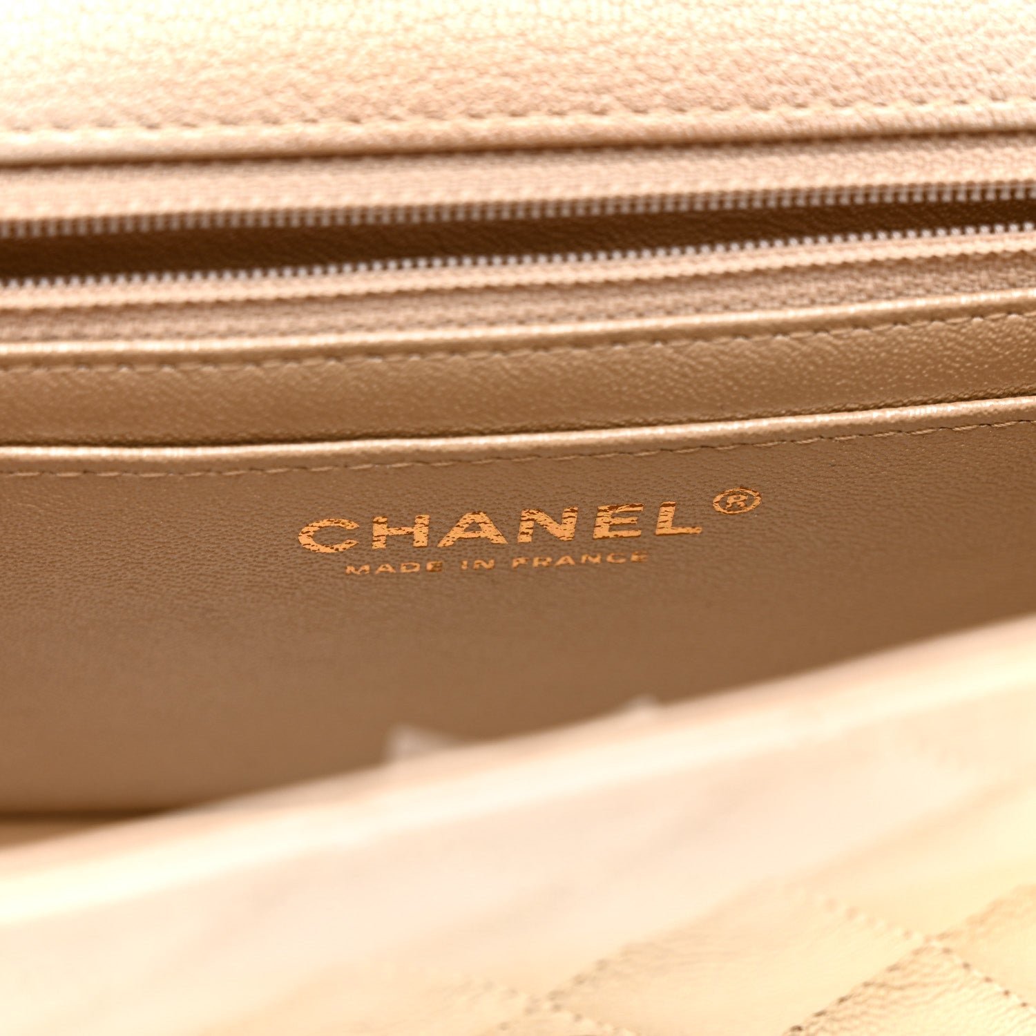 Metallic Goatskin Quilted Mini Rectangular Flap Gold