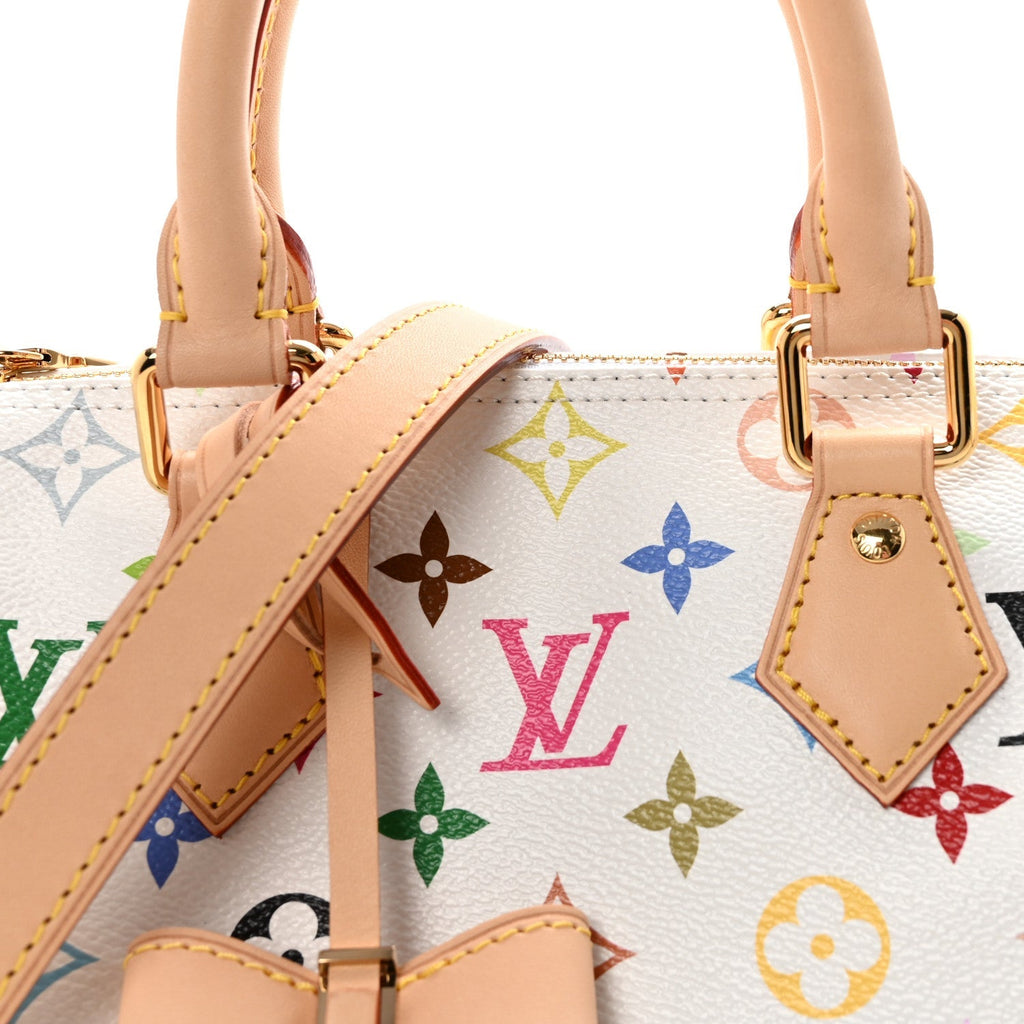 LV X TM Monogram Multicolor Speedy Bandouliere 25 White