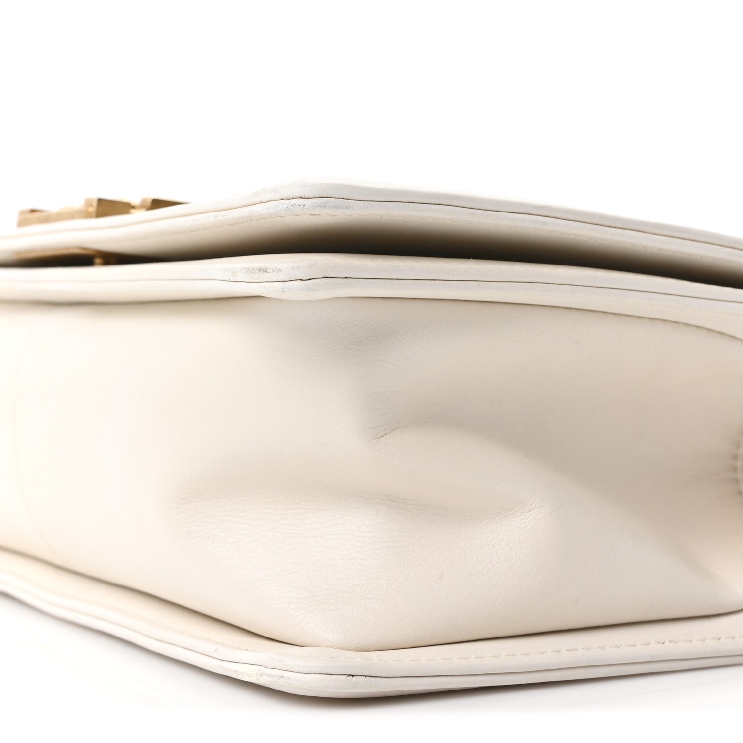 Caviar Calfskin Chevron Medium Boy Flap White