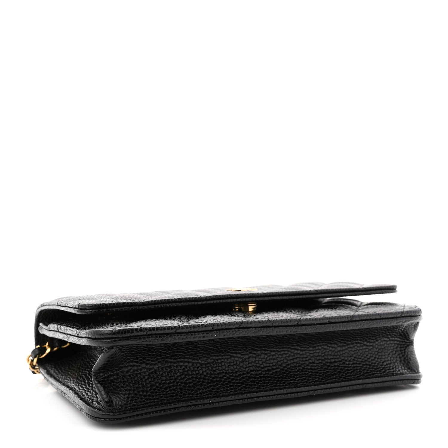 Caviar Quilted Wallet on Chain WOC Black