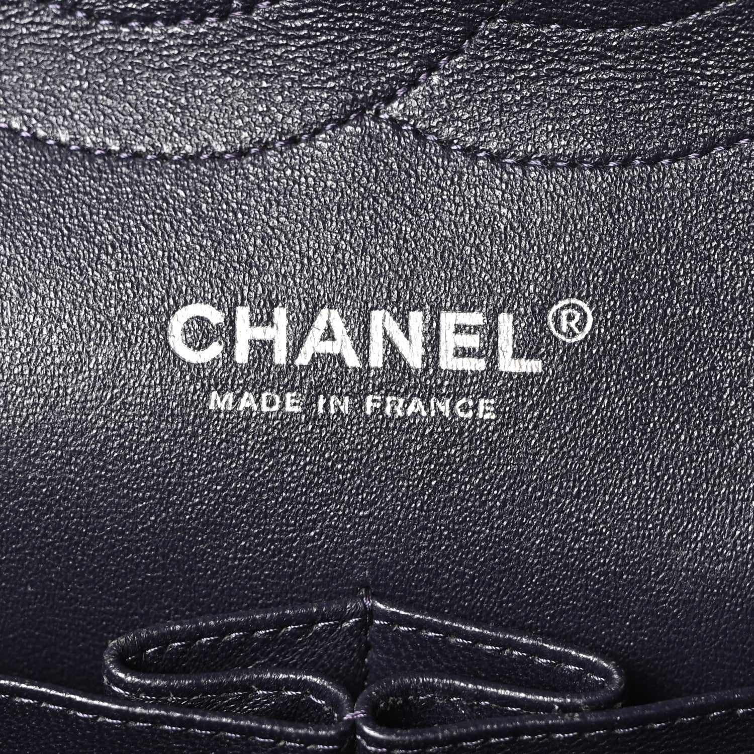 Lambskin Quilted Jumbo Double Flap Navy