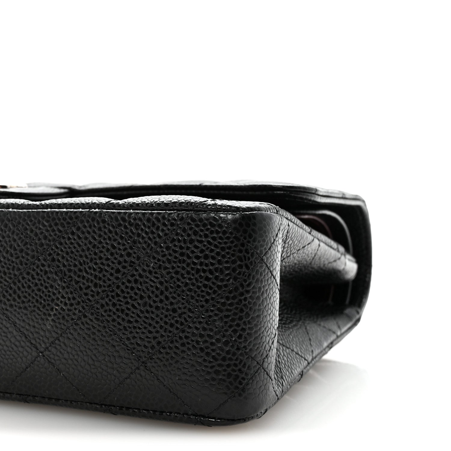 Caviar Quilted Medium Double Flap Black