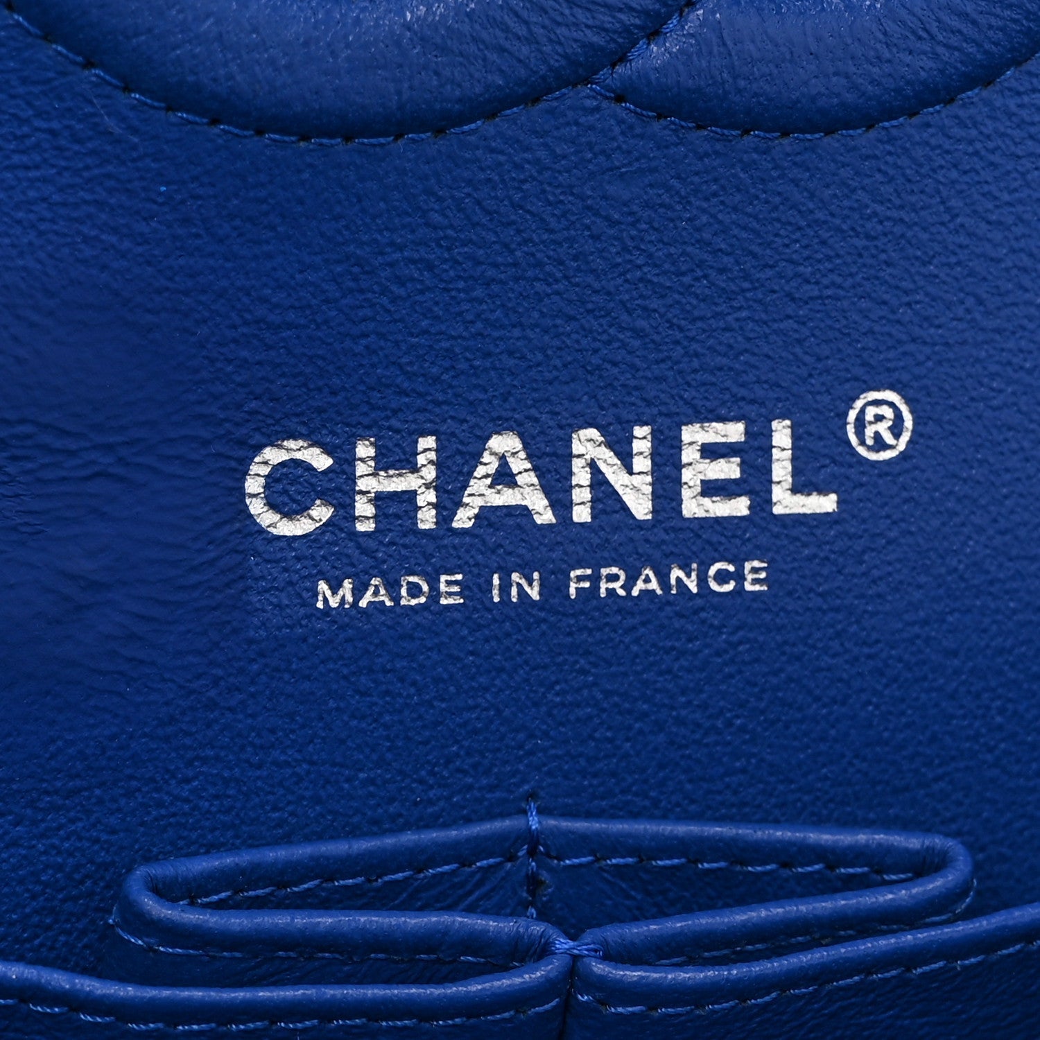 Lambskin Quilted Medium Double Flap Blue