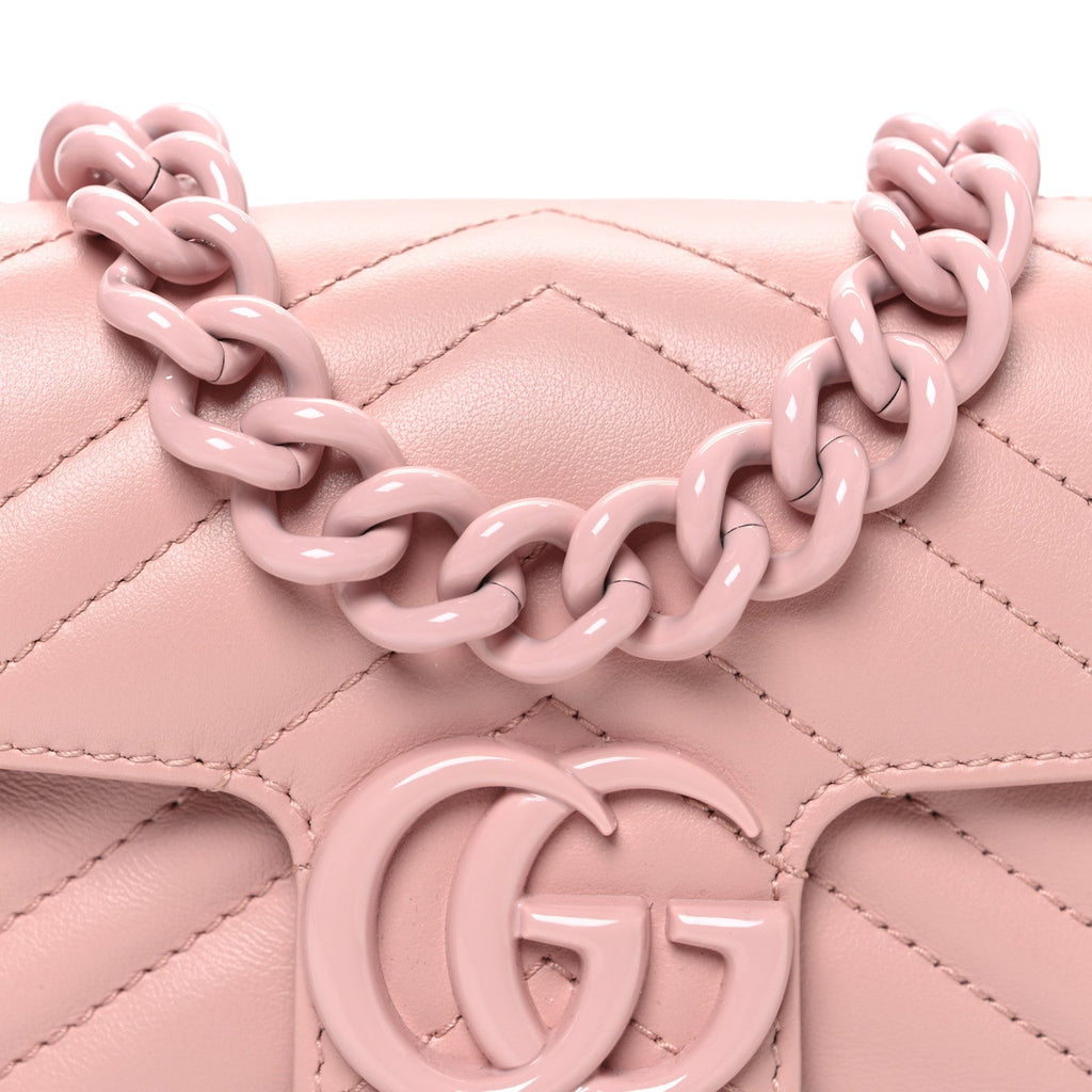 Calfskin Matelasse Monochrome GG Marmont Chain Belt Bag Perfect Pink