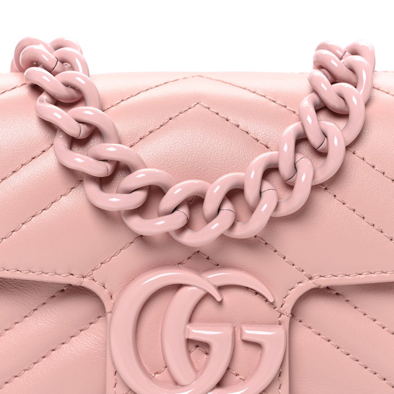 Calfskin Matelasse Monochrome GG Marmont Chain Belt Bag Perfect Pink