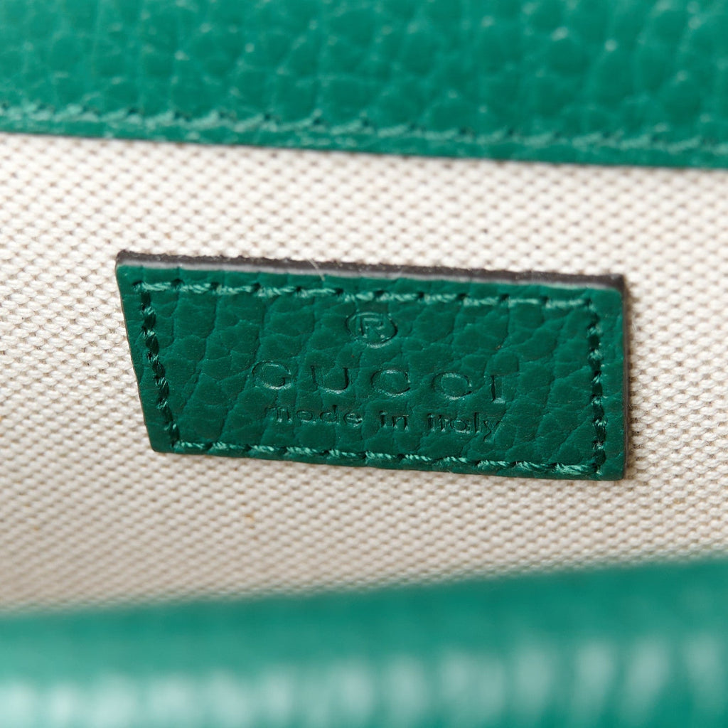 Dollar Calfskin Crystal Mini Dionysus Top Handle Bag Emerald