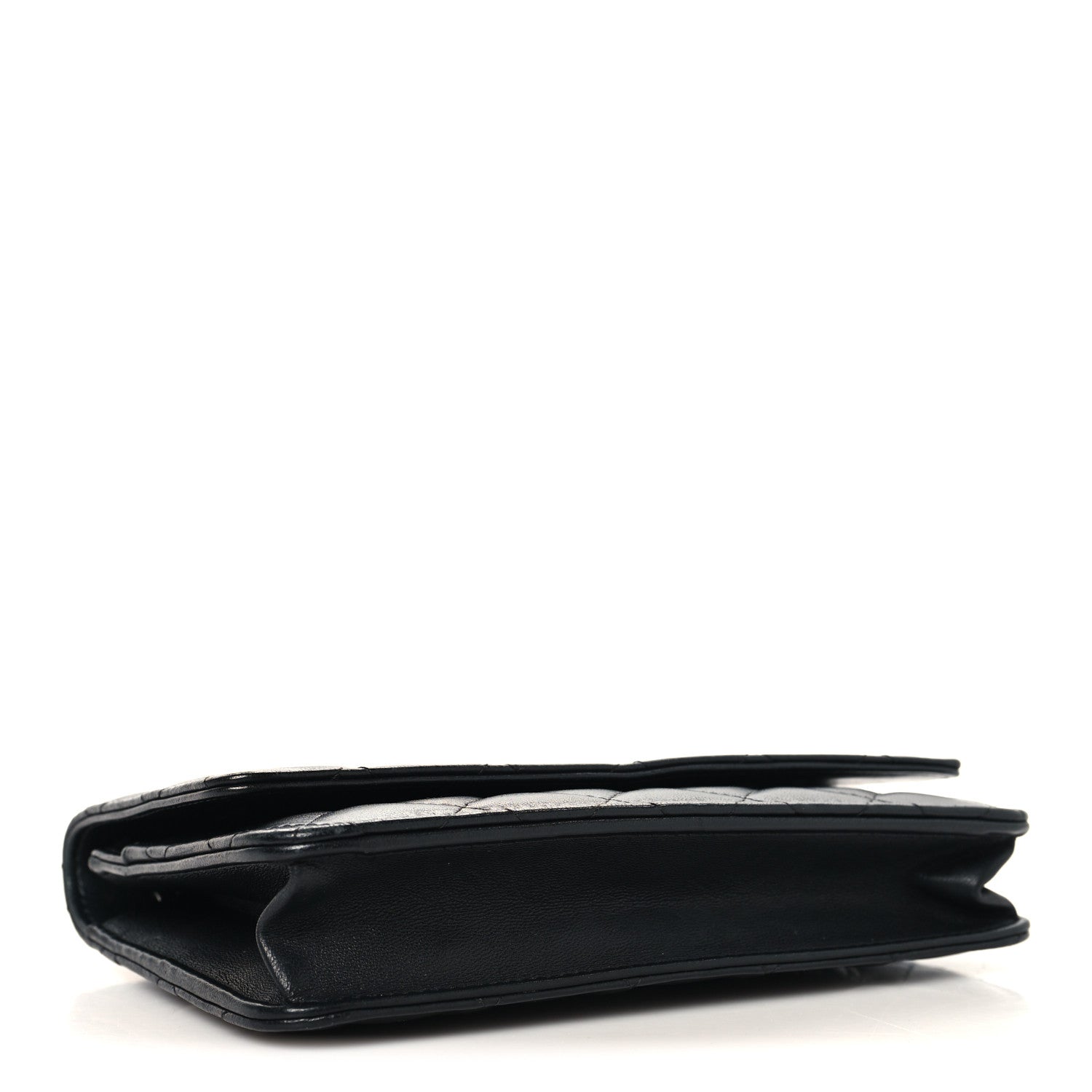 Lambskin Quilted Wallet On Chain WOC Black