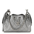 Metallic Caviar Quilted Mini Chanel 25 Handbag Anthracite