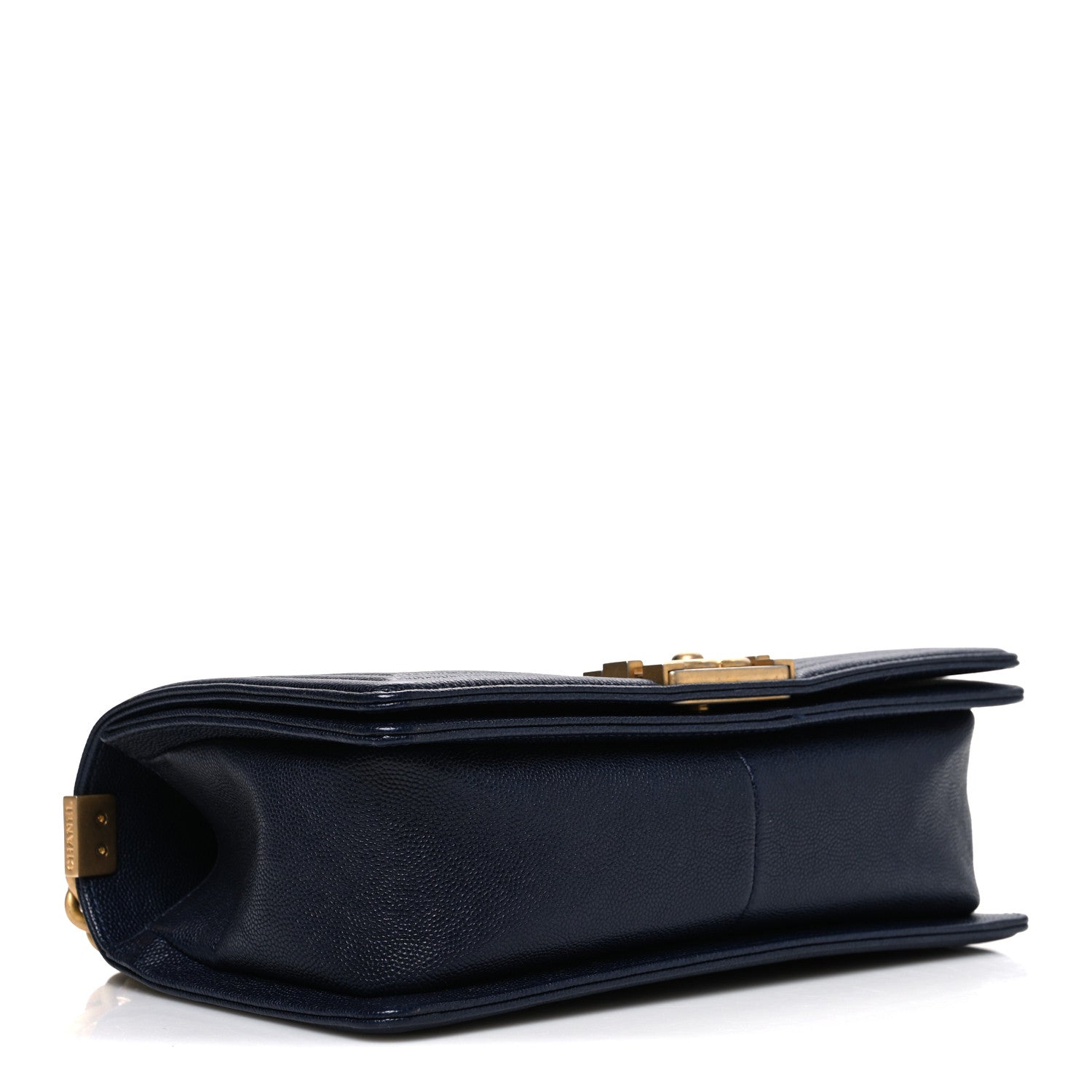 Caviar Quilted Medium Boy Flap Navy