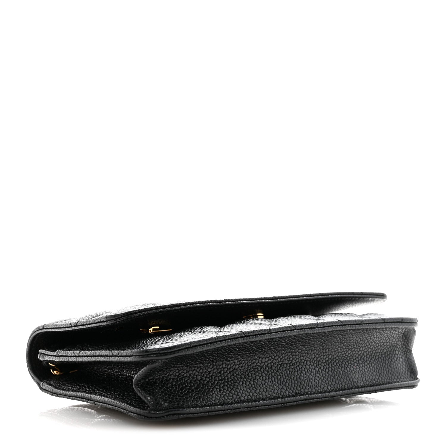 Caviar Quilted Wallet on Chain WOC Black