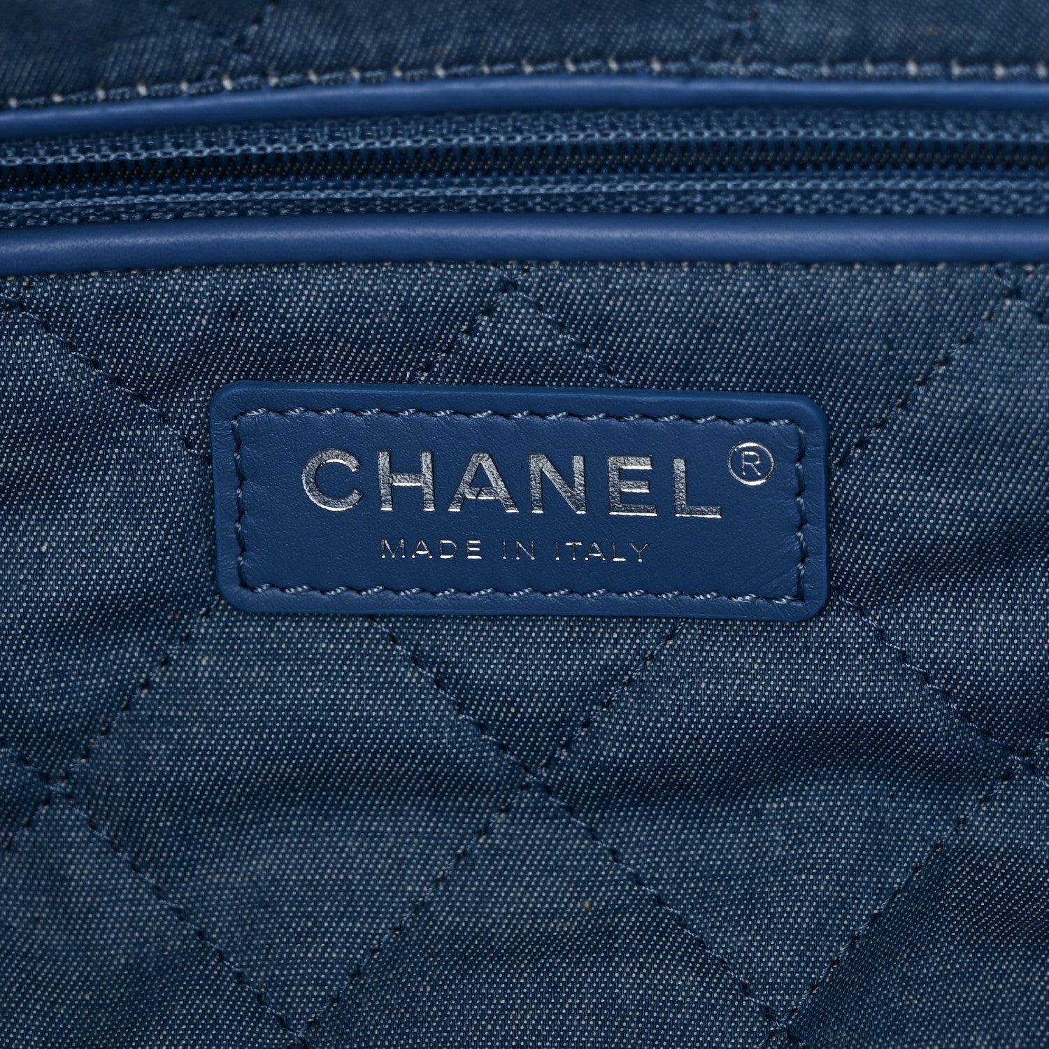 Denim Quilted Chanel 22 Blue
