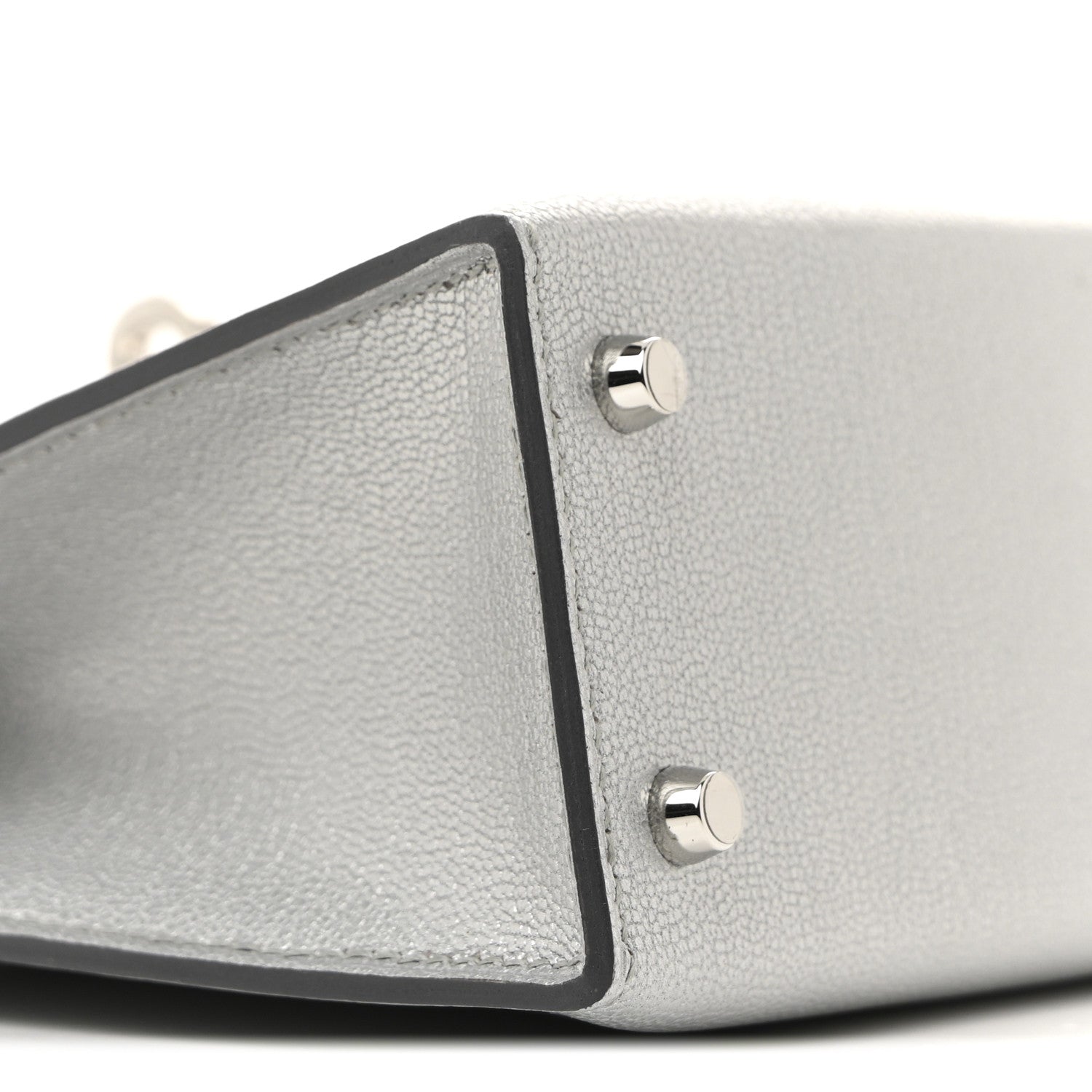 Metallic Chevre Chamkilight Mini Kelly Sellier 20 Argent