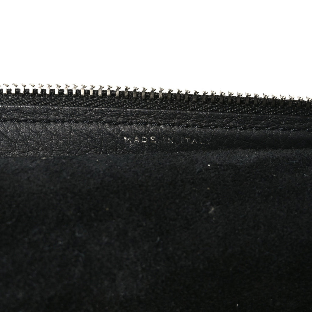 Grained Calfskin Large Slouchy Banana Bag Black