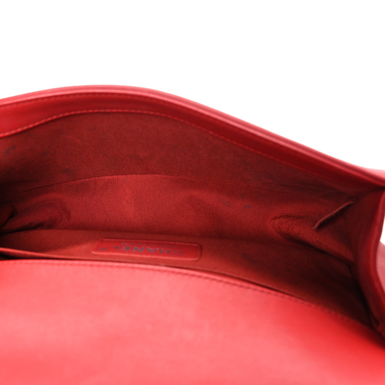 Lambskin Quilted Medium Boy Flap Red