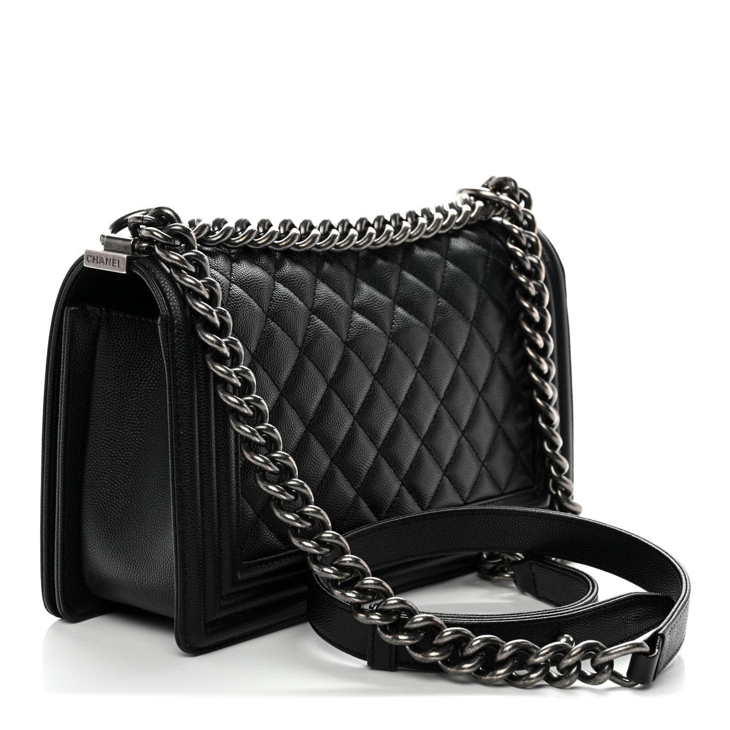 Caviar Quilted Medium Boy Flap Black