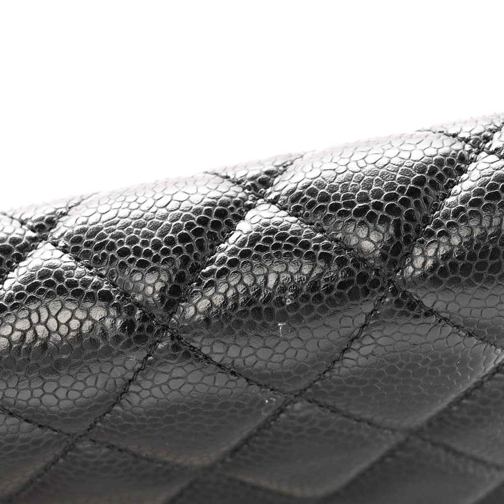 Caviar Quilted Wallet on Chain WOC Black