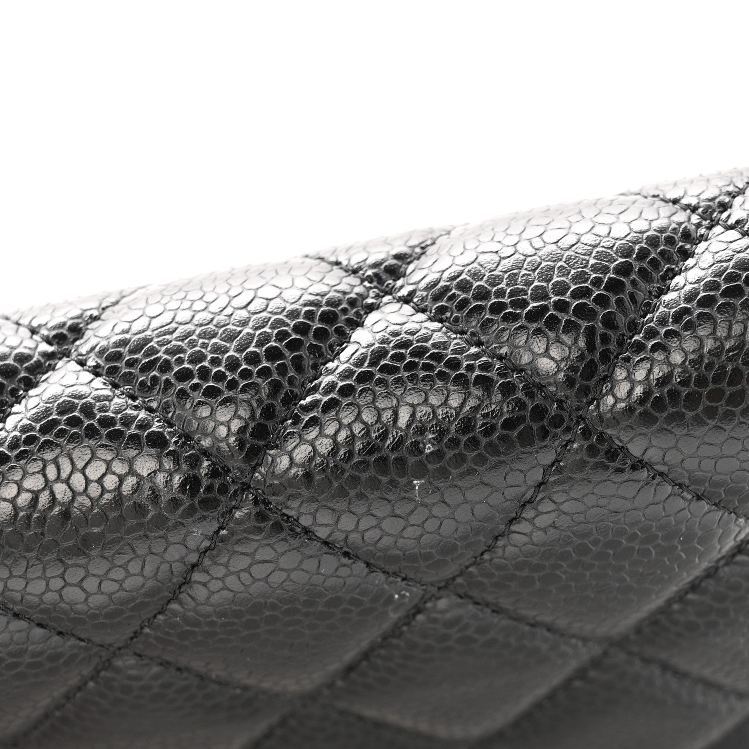 Caviar Quilted Wallet on Chain WOC Black
