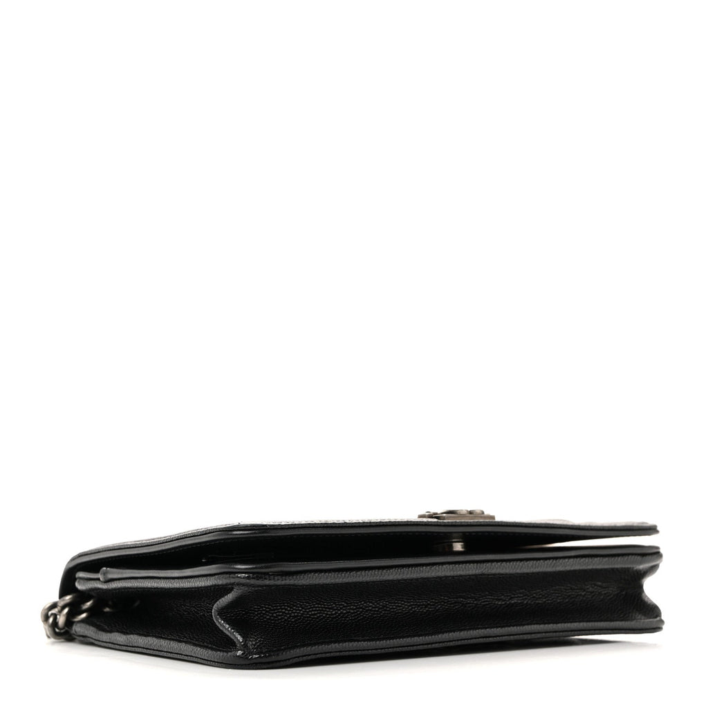 Caviar Quilted Boy Wallet On Chain WOC Black
