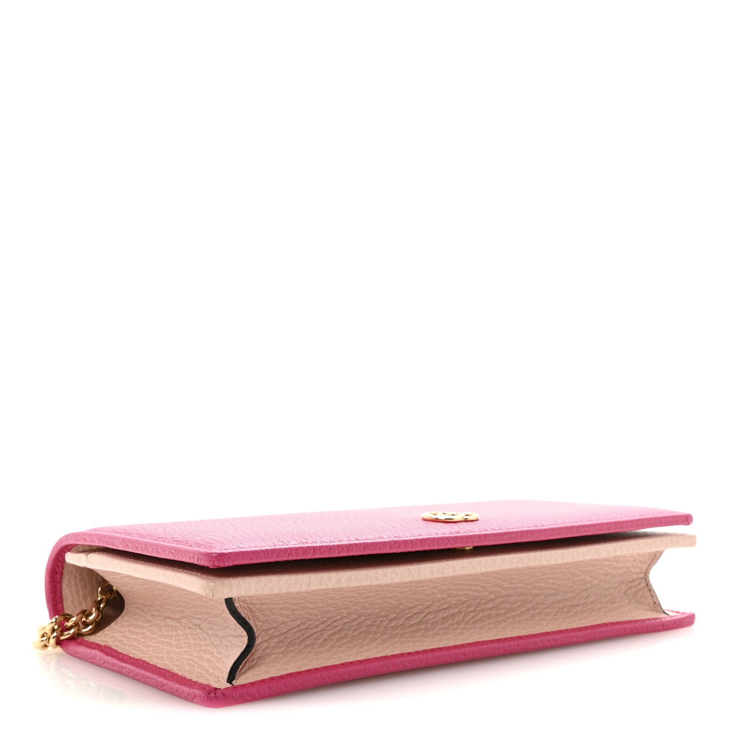 Dollar Calfskin Mini GG Marmont Chain Wallet Box Pink