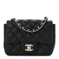 Caviar Quilted Mini Square Flap Black