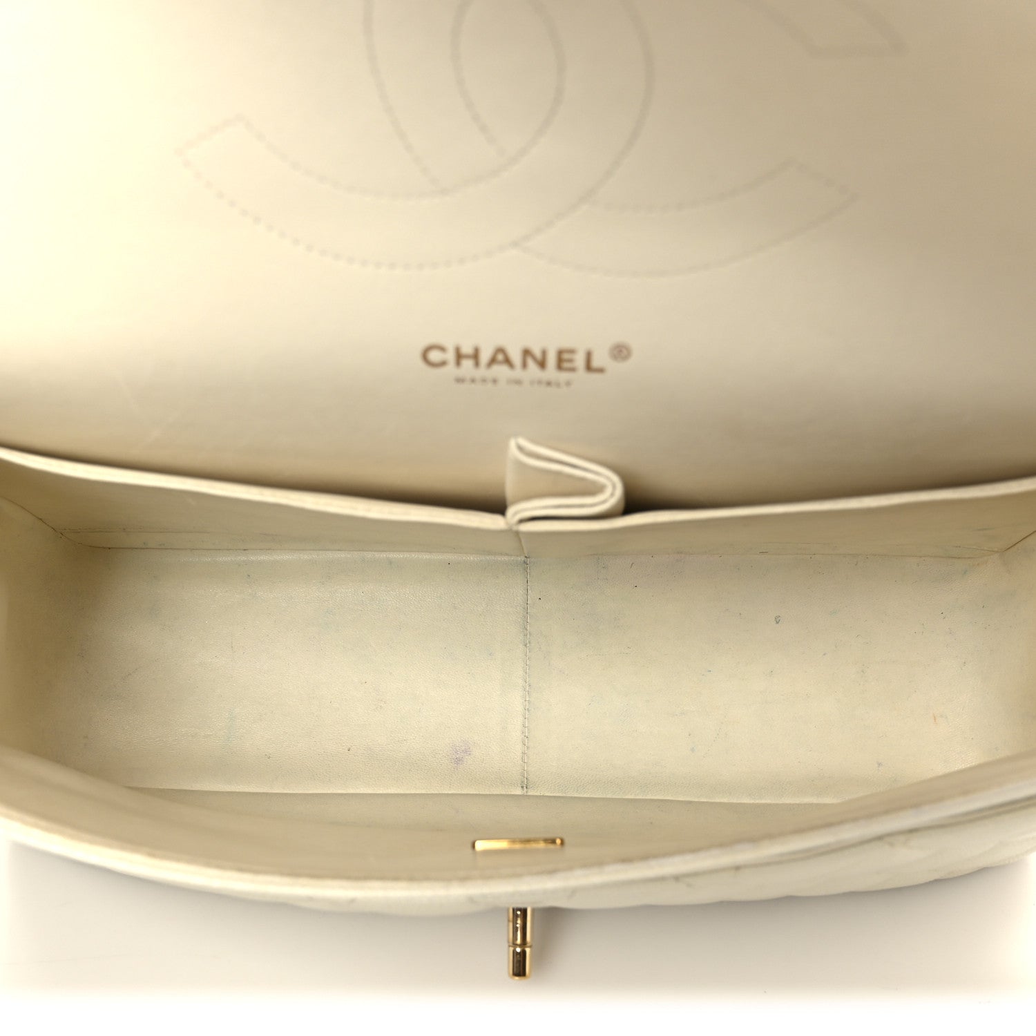 Caviar Quilted Jumbo Double Flap White