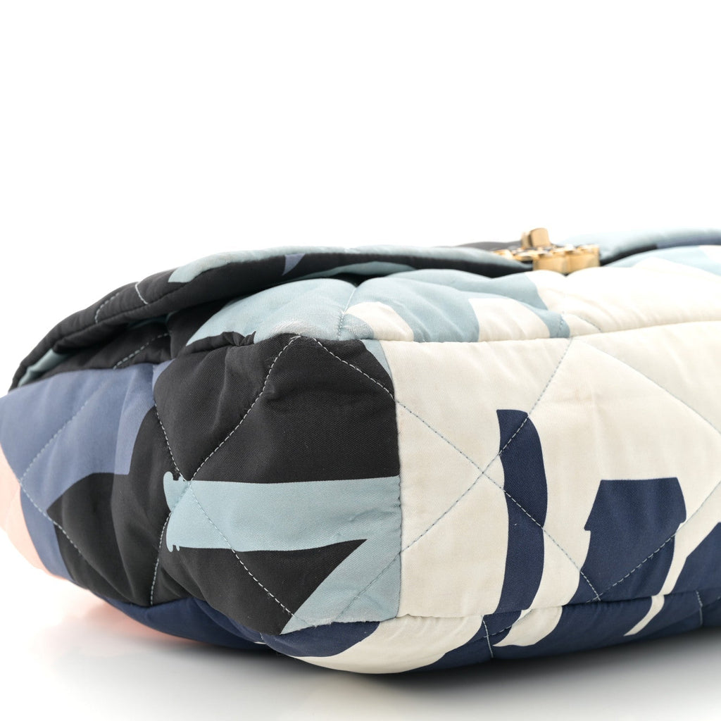 Silk Maxi Scarf Chanel 19 Flap Black Blue White