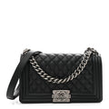 Caviar Quilted Medium Boy Flap Black