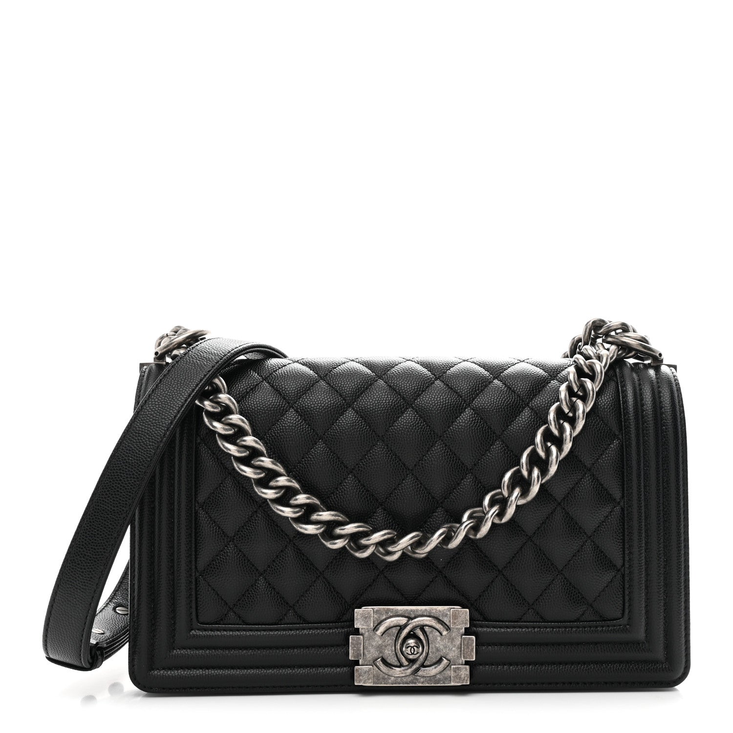 Caviar Quilted Medium Boy Flap Black