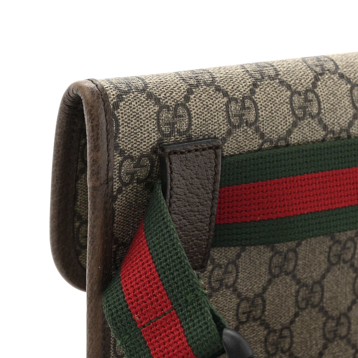 GG Supreme Monogram Neo Vintage Web Belt Bag Brown