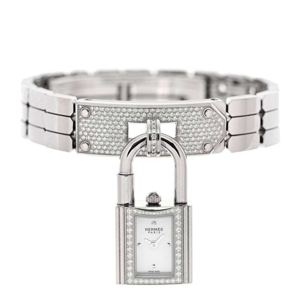 Stainless Steel Diamond Pave 16mm Kelly Quartz Watch