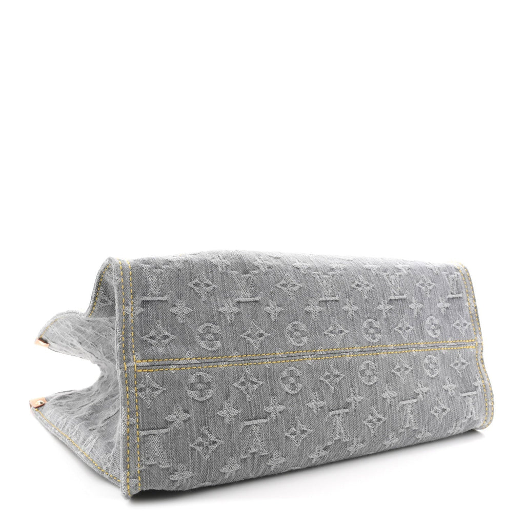 Monogram Denim Onthego MM Washed Grey