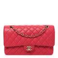 Caviar Quilted Medium Double Flap Pink