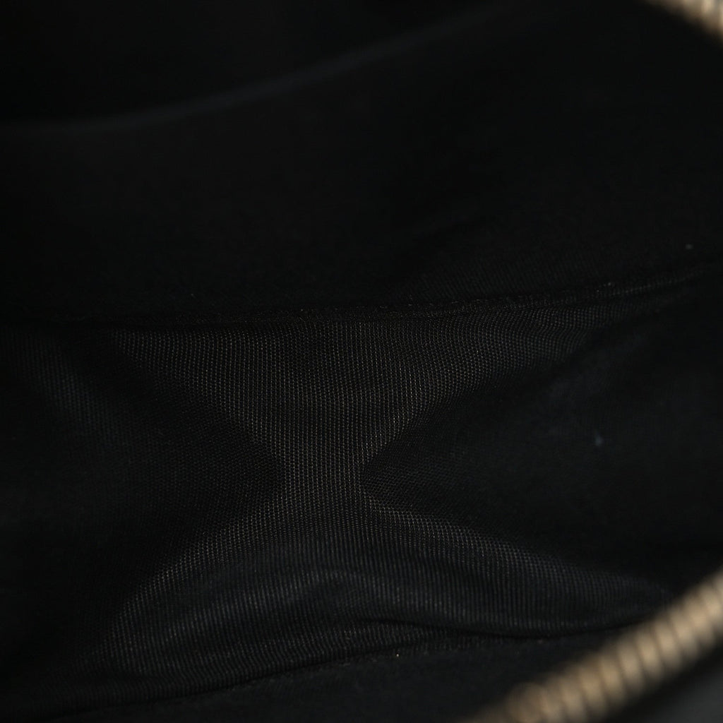 Caviar Quilted Round Filigree Crossbody Black
