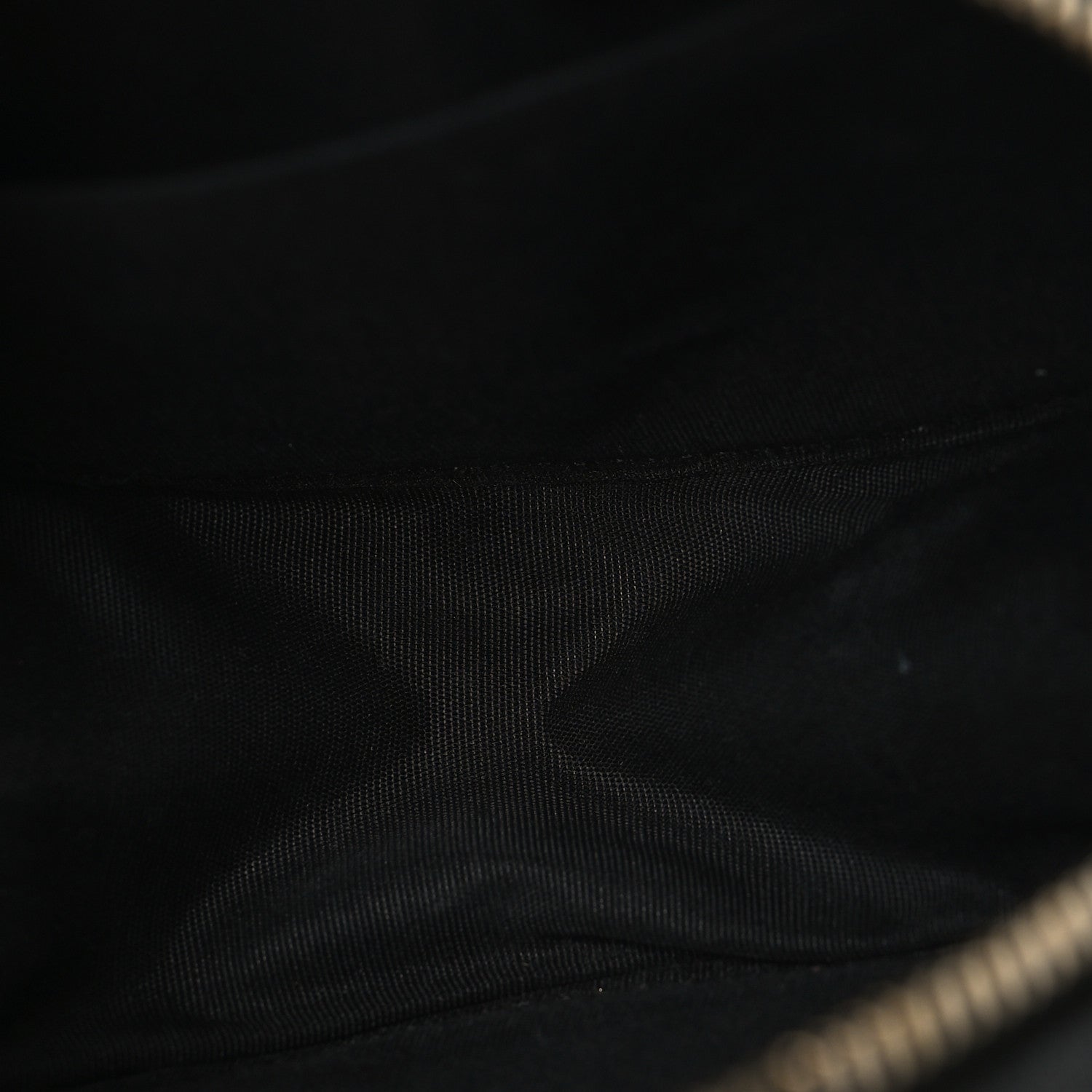 Caviar Quilted Round Filigree Crossbody Black