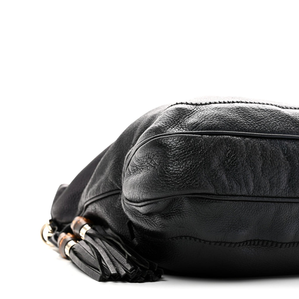 Pebbled Calfskin Medium New Jackie Shoulder Bag Black
