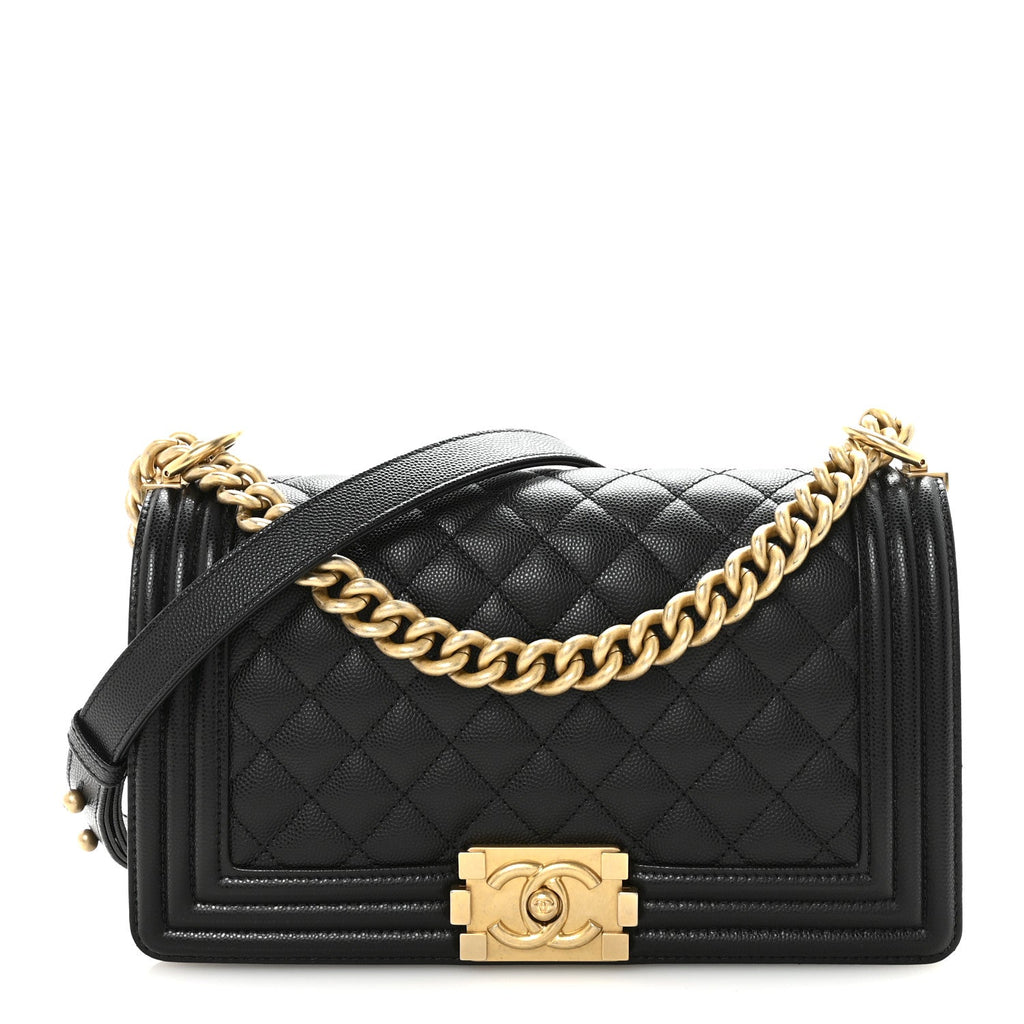Caviar Quilted Medium Boy Flap Black