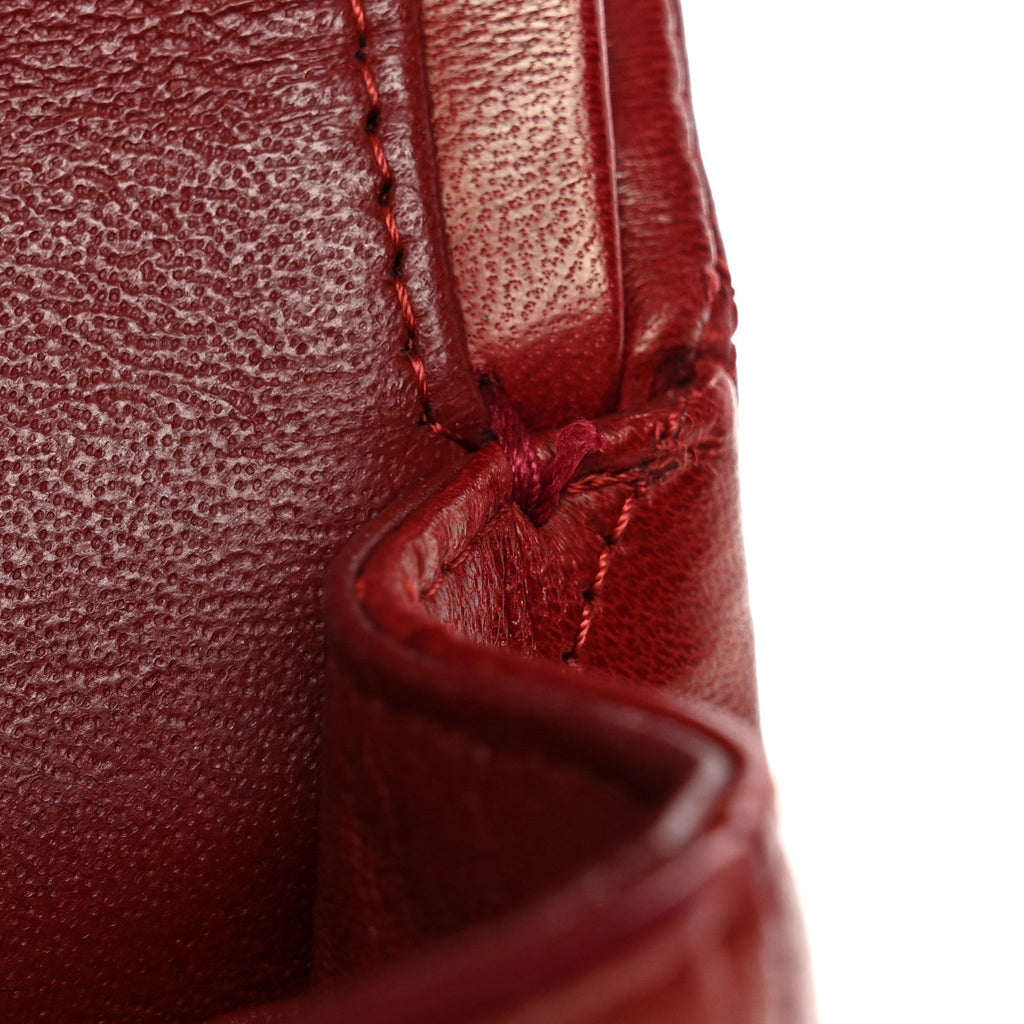 Lambskin Quilted Medium Double Flap Red